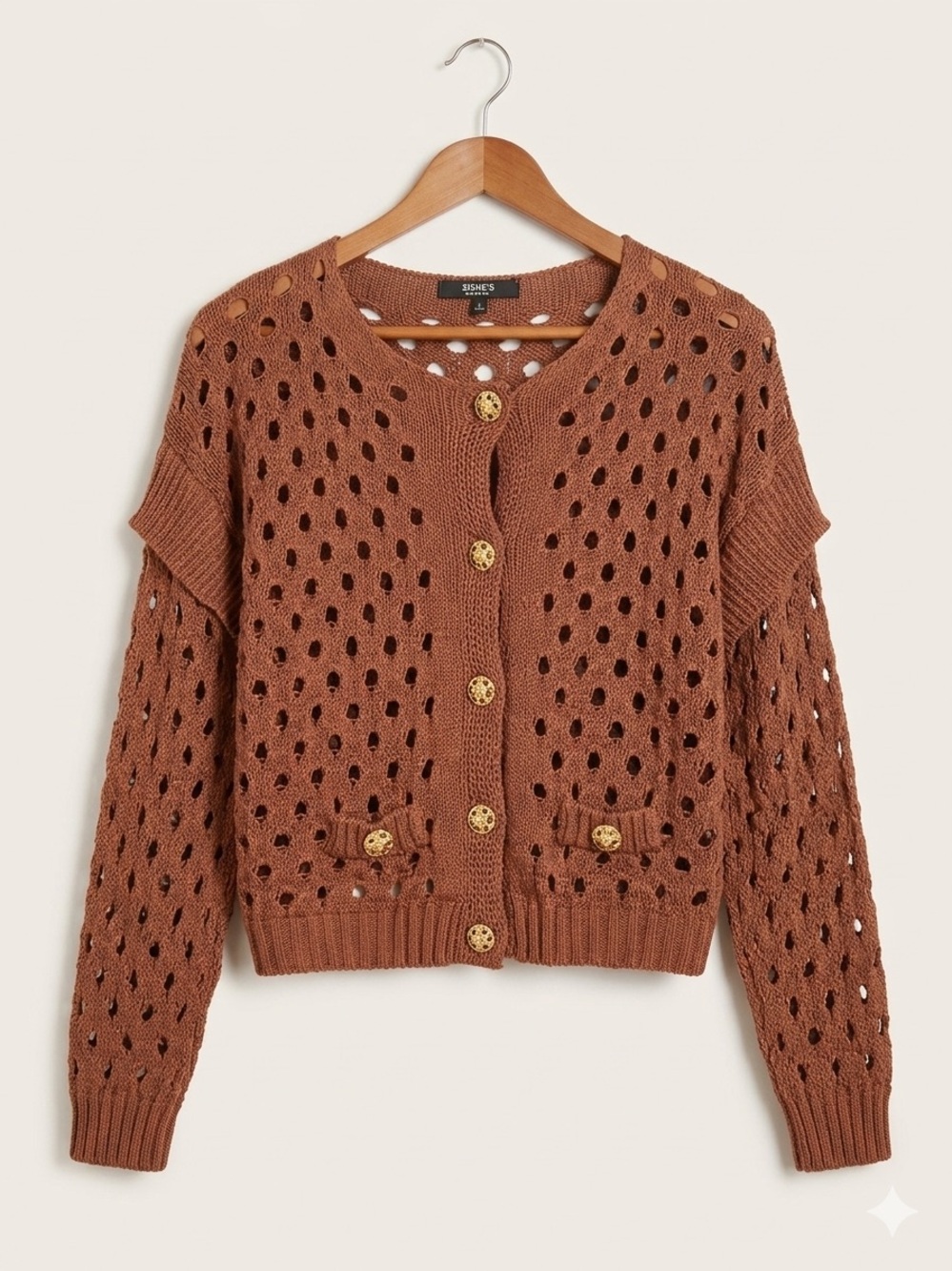 Siste's Made in Italy Metallic Open-Knit Cardigan M/L